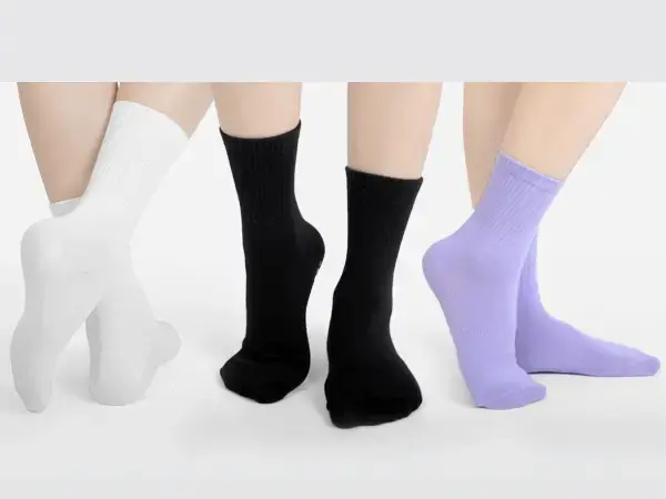 Ivyhouse socks shown in white, black, and lavender